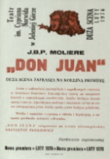 Don Juan - afisz premierowy [Dokument życia społecznego]