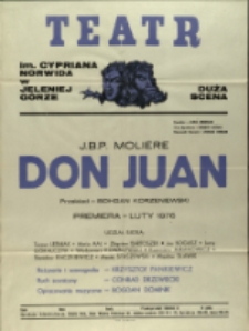 Don Juan - afisz premierowy [Dokument życia społecznego]