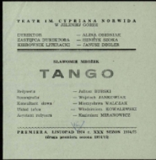 Tango - program [Dokument życia społecznego]