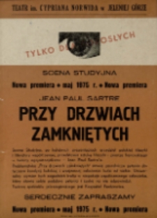 Przy drzwiach zamkniętych - afisz [Dokument życia społecznego]