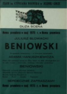 Beniowski - afisz [Dokument życia społecznego]