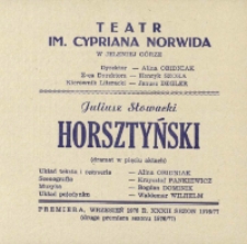 Horsztyński - program [Dokument życia społecznego]