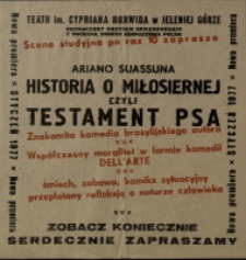 Historia o miłosiernej, czyli Testament psa - druk ulotny [Dokument życia społecznego]
