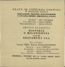 Historia o miłosiernej, czyli Testament psa - program [Dokument życia społecznego]