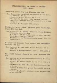 Wybór recenzji za okres 1.IV.1969-31.X.1969