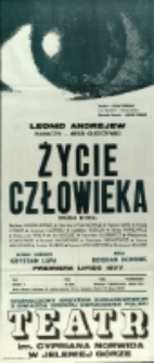 Życie człowieka - afisz premierowy [Dokument życia społecznego]