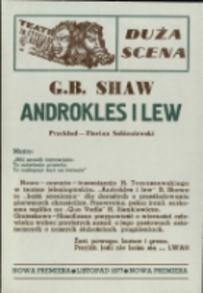 Androkles i lew - afisz [Dokument życia społecznego]