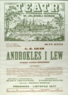 Androkles i lew - afisz premierowy [Dokument życia społecznego]