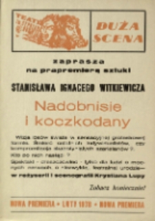 Nadobnisie i koczkodany - afisz [Dokument życia społecznego]