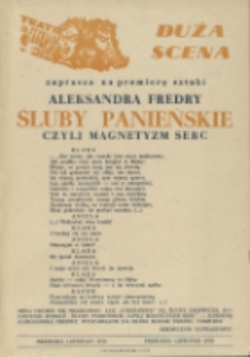 Śluby panieńskie czyli magnetyzm serc - afisz [Dokument życia społecznego]