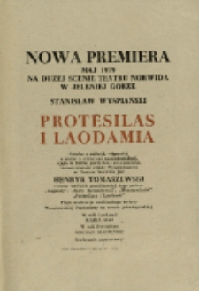 Protesilas i Laodamia - druk ulotny [Dokument życia społecznego]