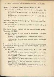 Wybór recenzji za okres 1.I.1972-30.VI.1972