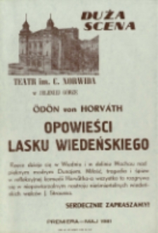 Opowieści Lasku Wiedeńskiego - afisz [Dokument życia społecznego]