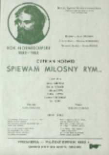 Śpiewam miłosny rym - druk ulotny [Dokument życia społecznego]