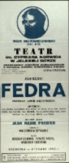 Fedra - afisz premierowy [Dokument życia społecznego]