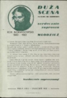 Duża scena Teatru im. Norwida serdecznie zaprasza młodzież [Dokument życia społecznego]