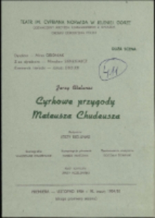 Cyrkowe przygody Mateusza Chudeusza - program [Dokument życia społecznego]