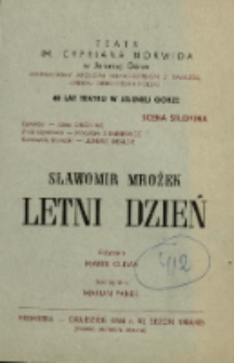 Letni dzień - program [Dokument życia społecznego]