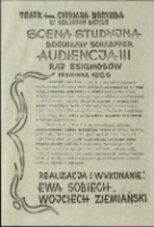 Audiencja III (Raj Eskimosów) - ulotka [Dokument życia społecznego]