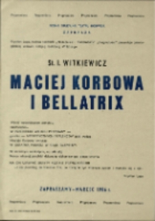 Maciej Korbowa i Bellatrix - afisz [Dokument życia społecznego]
