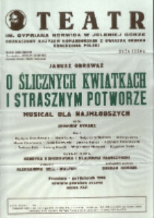 O ślicznych kwiatkach i strasznym potworze - afisz premierowy [Dokument życia społecznego]