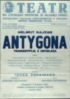 Antygona - afisz premierowy [Dokument życia społecznego]