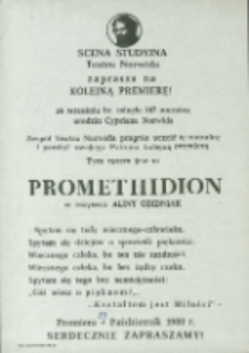 Promethidion - afisz [Dokument życia społecznego]