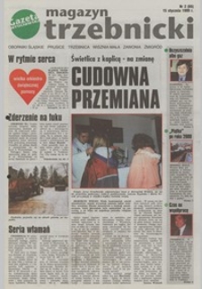Magazyn Trzebnicki : Oborniki Śląskie, Prusice, Trzebnica, Wisznia Mała, Zawonia, Żmigr&oacute;d : dodatek do "Gazety Wrocławskiej", 1999, nr 2 (65) [15.01]