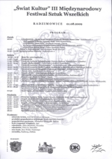 Świat kultur : III Międzynarodowy Festiwal Sztuk Wszelkich