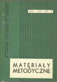 Materiały metodyczne, R. [20], 1975, nr 4