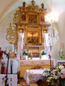 Ołtarz przed odsłonięciem rzeźb - Kościół p.w. św. Jana Chrzciciela w Mysłowie [Dokument ikonograficzny]