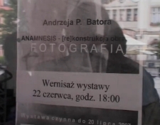 Andrzej P. Bator. Anamnesis- [re]konstrukcja obrazu [Film]