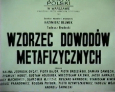 18. Jeleniogórskie Spotkania Teatralne. Wzorzec dowodów metafizycznych [zapis spektaklu] [Film]