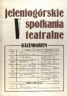 V Jeleniogórskie Spotkania Teatralne - afisz [Dokument życia społecznego]