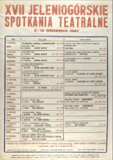 XVII Jeleniog&oacute;rskie Spotkania Teatralne - afisz [Dokument życia społecznego]