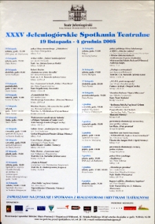 XXXV Jeleniog&oacute;rskie Spotkania Teatralne - afisz [Dokument życia społecznego]