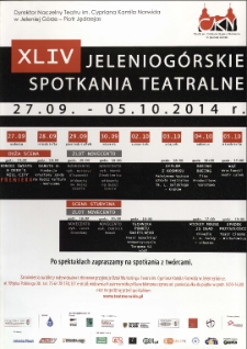 XLIV Jeleniog&oacute;rskie Spotkania Teatralne - afisz [Dokument życia społecznego]
