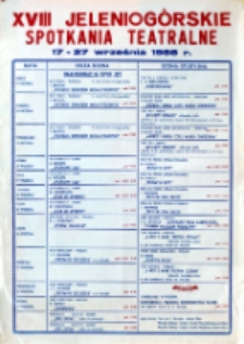 XVIII Jeleniogórskie Spotkania Teatralne - afisz [Dokument życia społecznego]
