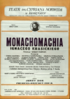 Monachomachia - afisz premierowy [Dokument życia społecznego]