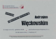 Jeleniogorskie Centrum Informacji i Edukacji Regionalnej zaprasza na spotkanie autorskie z Andrzejem Więckowskim - zaproszenie [Dokument życia społecznego]