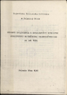 Wybrane zagadnienia z działalności bibliotek publicznych województwa jeleniogórskiego w roku 1986 [Dokument życia społecznego]