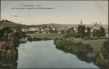Löwenberg i. Schl. Blick auf die Stadt - Boberpartie mit der Fluß-Badeanstalt [Dokument ikonograficzny]