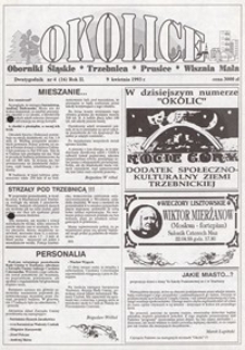 Okolice: Oborniki Śląskie, Trzebnica, Prusice, Wisznia Mała, 1993, nr 4 (16) [9.04]