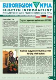 Euroregion Nysa : biuletyn informacyjny Stowarzyszenia Gmin Polskich Euroregionu Nysa, 2009, nr 1 (53)