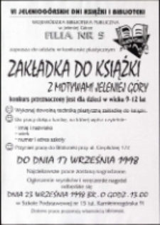 Zakładka do książki z motywem Jeleniej Góry : konkurs plastyczny - afisz [Dokument życia społecznego]