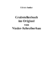 Grabstellenbuch im Original von Nieder-Schreiberhau [Dokument elektroniczny]