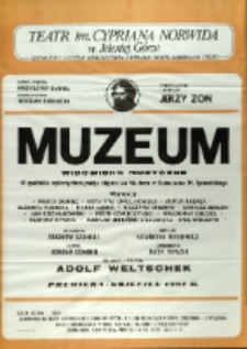 Muzeum : widowisko muzyczne - afisz premierowy [Dokument życia społecznego]