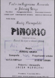 Pinokio : musical dla dzieci w dwóch częściach - program [Dokument życia społecznego]