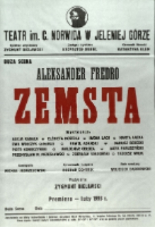 Zemsta - afisz premierowy [Dokument życia społecznego]