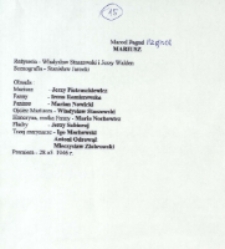 Mariusz - notatka [Dokument życia społecznego]